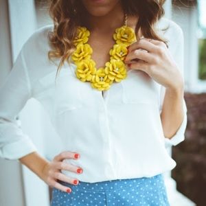 J. Crew Periwinkle Blue Flower Necklace